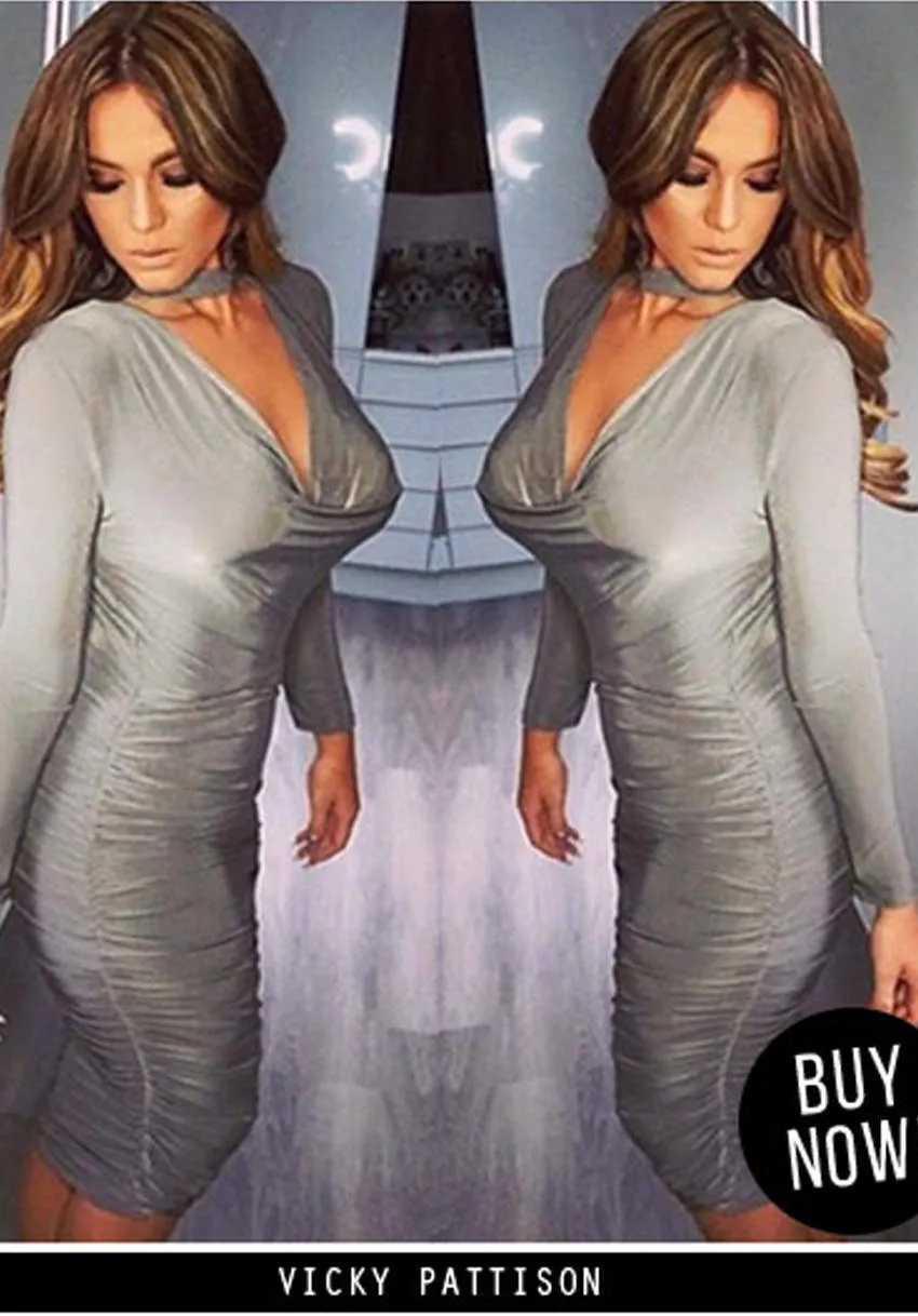 Pewter Choker Midi Dress sold by AX Paris