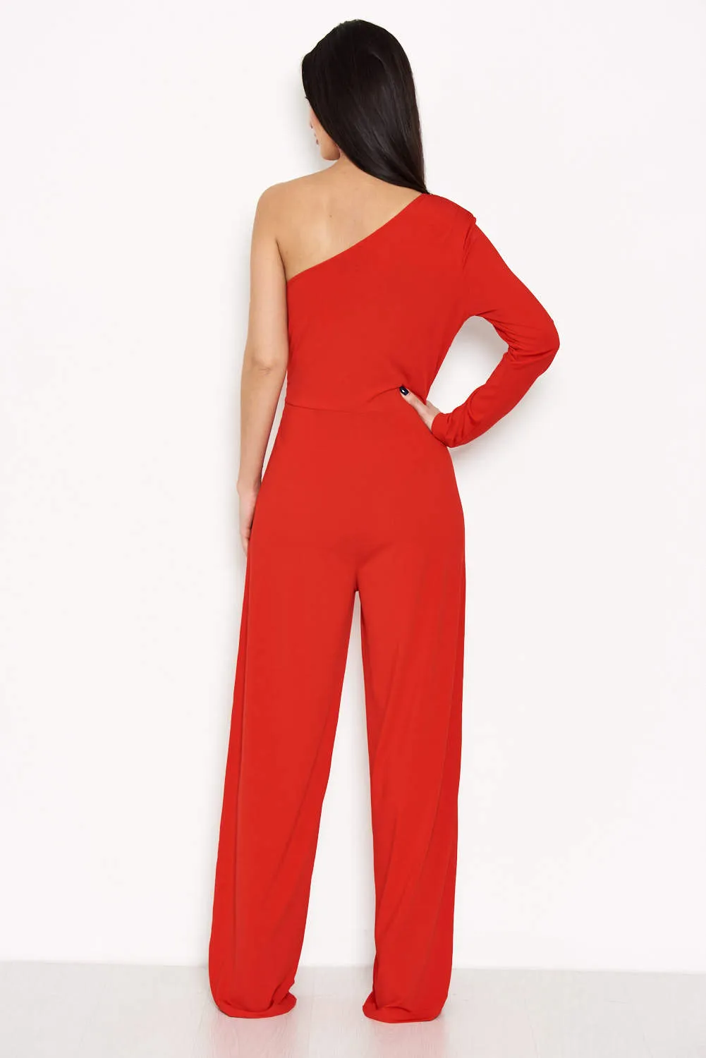 Red One Shoulder Jumpsuit sold by AX Paris product image thumbnail 3