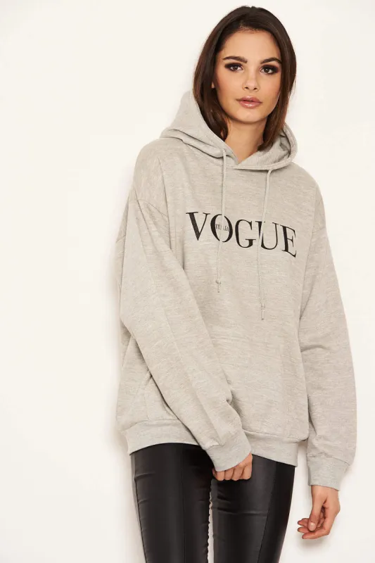 Grey Printed Hoody sold by AX Paris