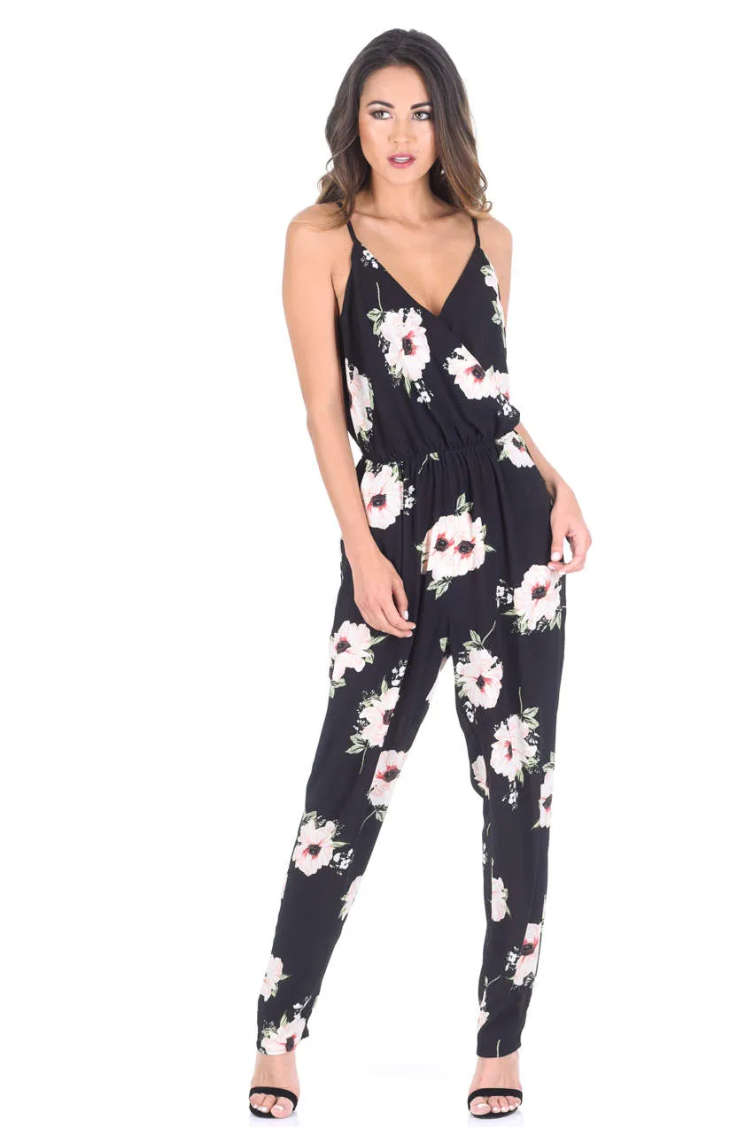 Black Floral Print Jumpsuit sold by AX Paris product image thumbnail 2
