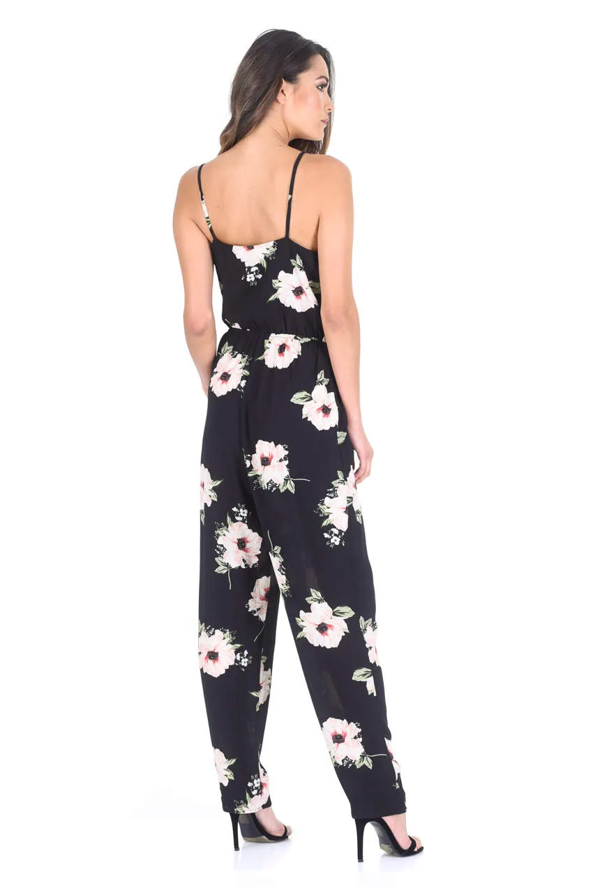 Black Floral Print Jumpsuit sold by AX Paris product image thumbnail 4