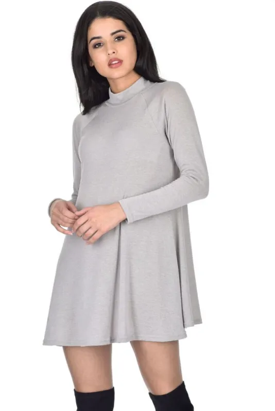 Silver Knitted Mini Swing Dress sold by AX Paris