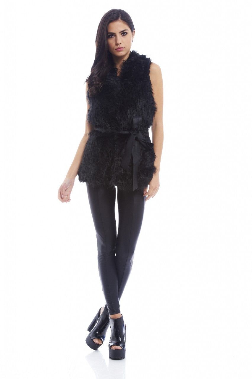 Fur Gillet PU Back Jacket sold by AX Paris product image thumbnail 2