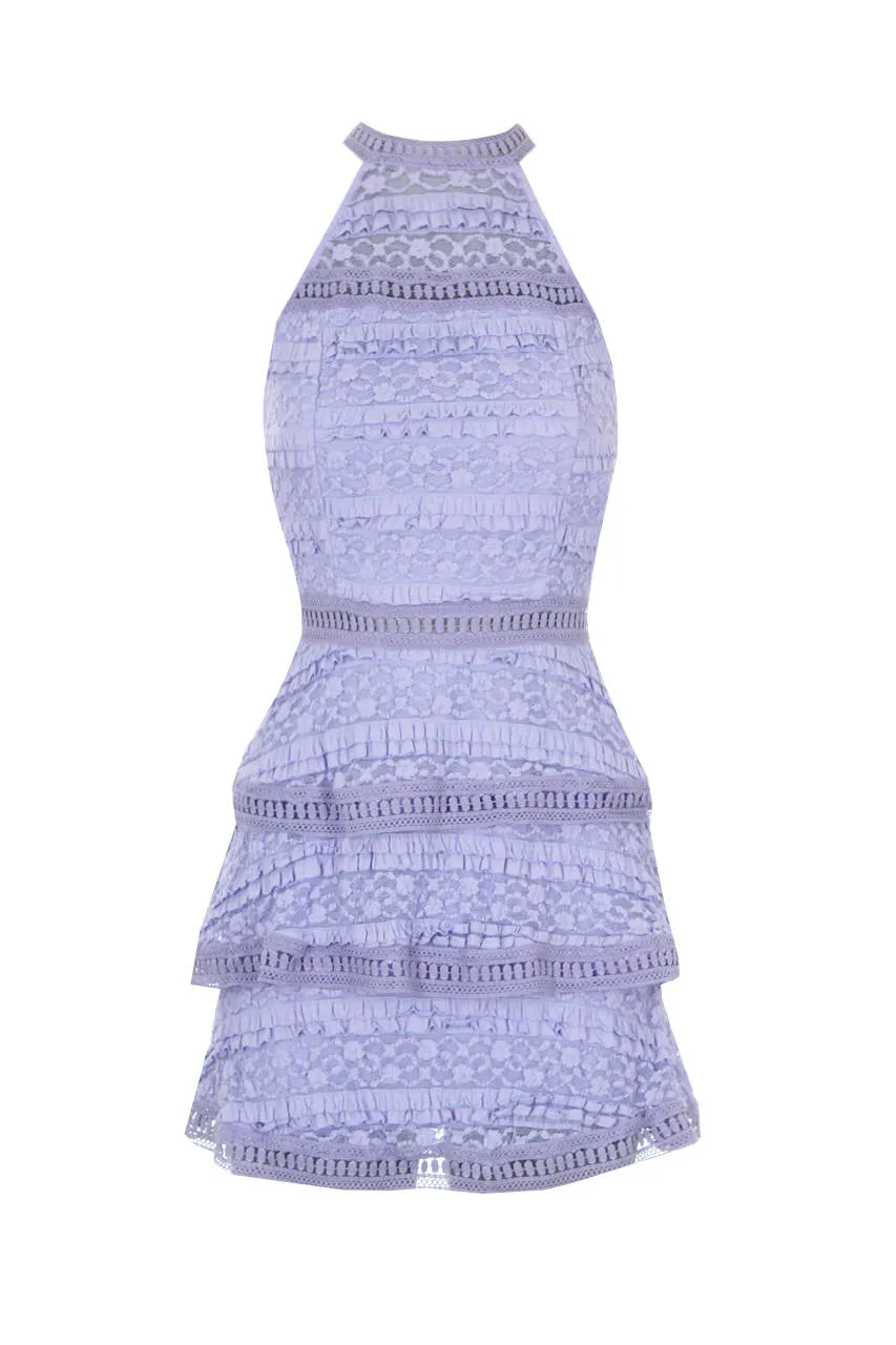 Lilac Lace Layered Mini Dress sold by AX Paris product image thumbnail 4