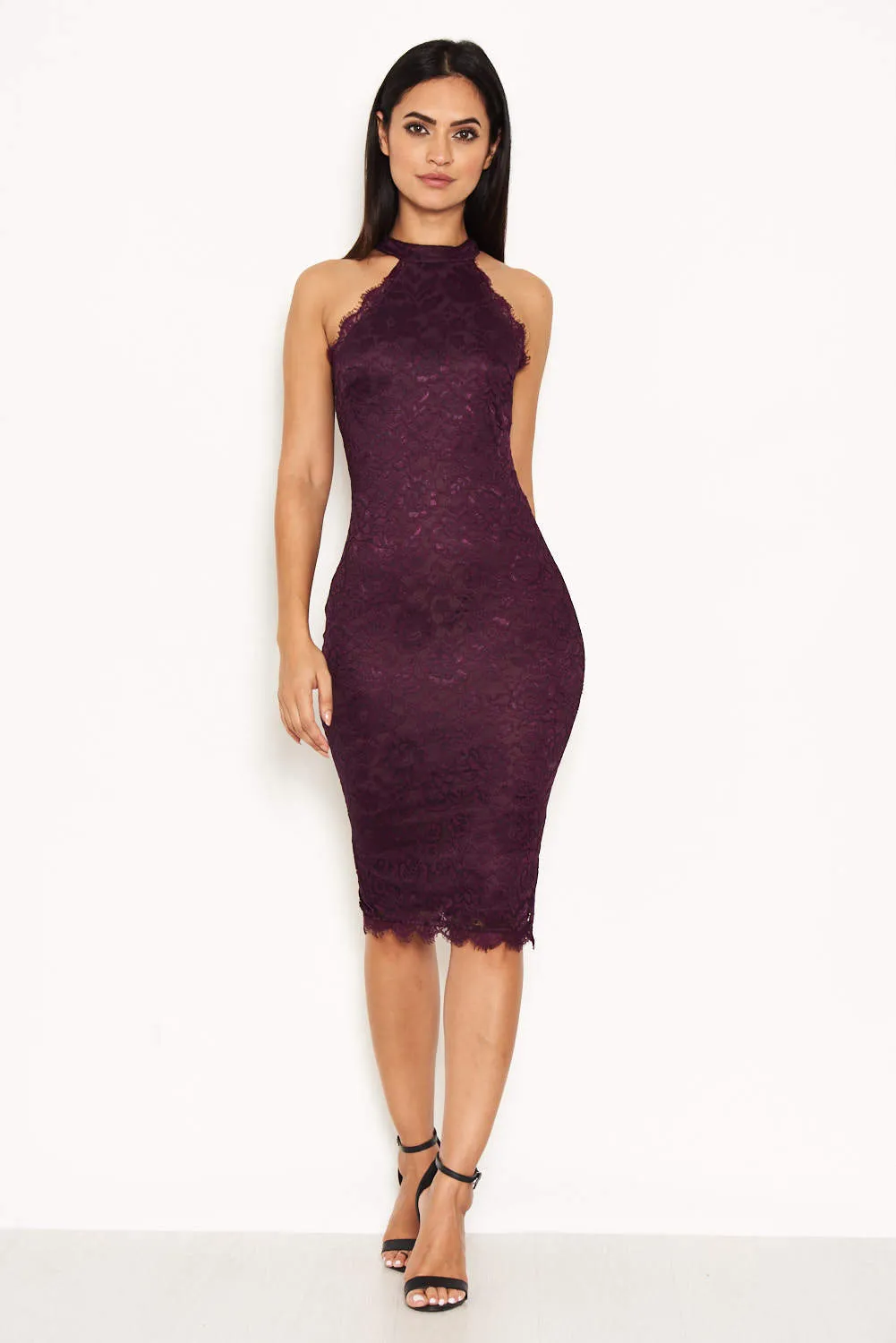 Plum Lace Midi Dress sold by AX Paris product image thumbnail 2