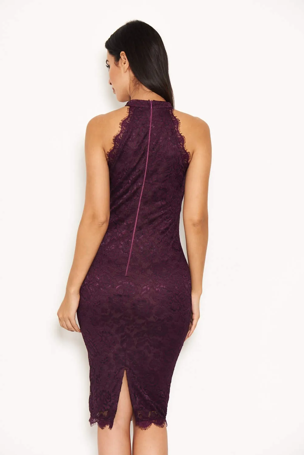 Plum Lace Midi Dress sold by AX Paris product image thumbnail 3