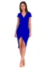 Blue Wrap Ruched Midi Dress sold by AX Paris