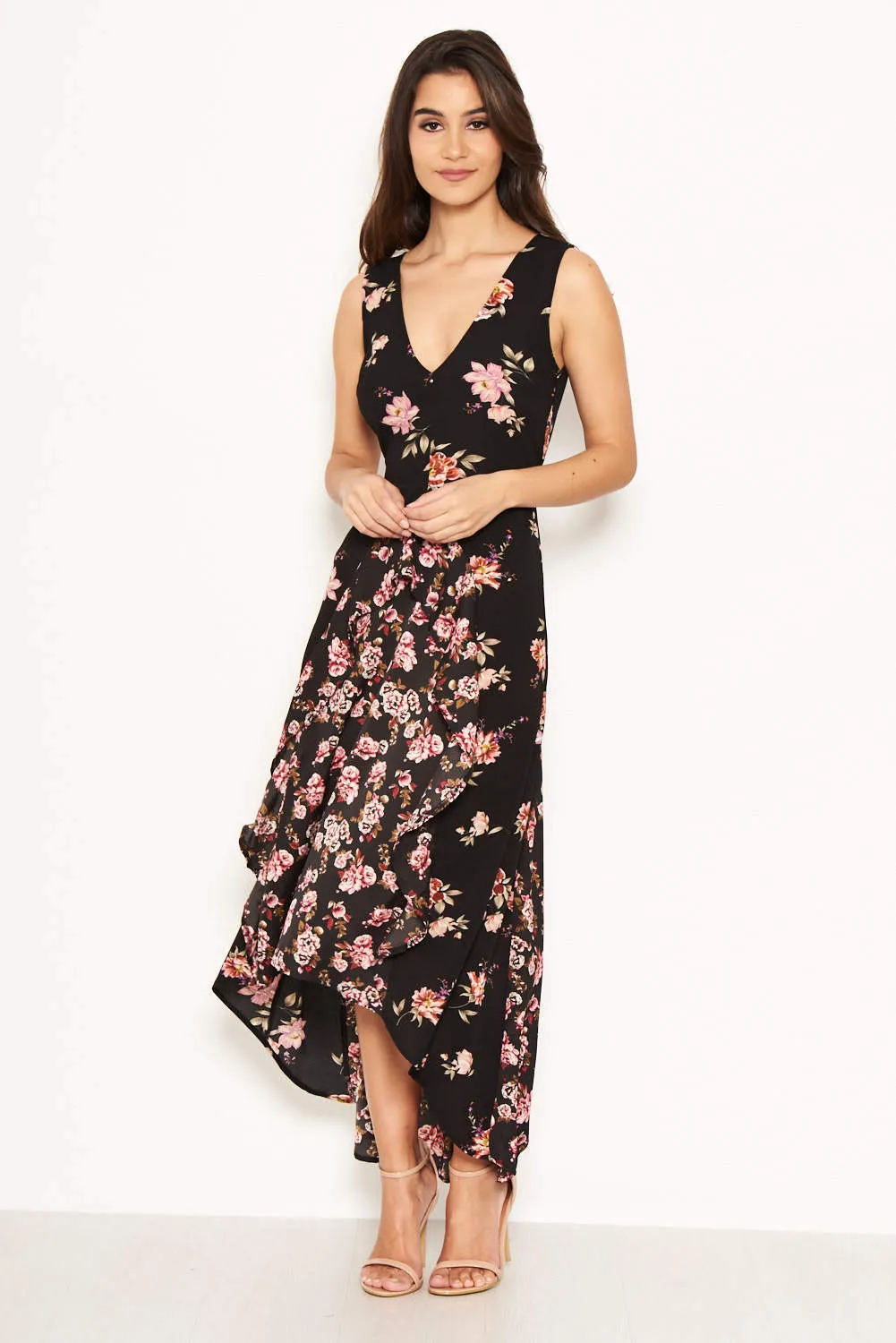 Black Floral V Neck Maxi Dress sold by AX Paris product image thumbnail 5