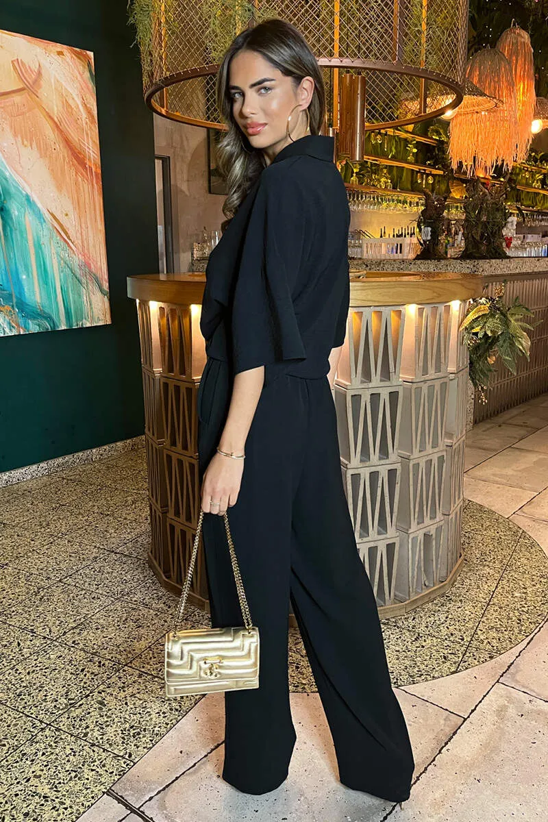 Black V-Neck Collar Tie Front Shirt sold by AX Paris product image thumbnail 5