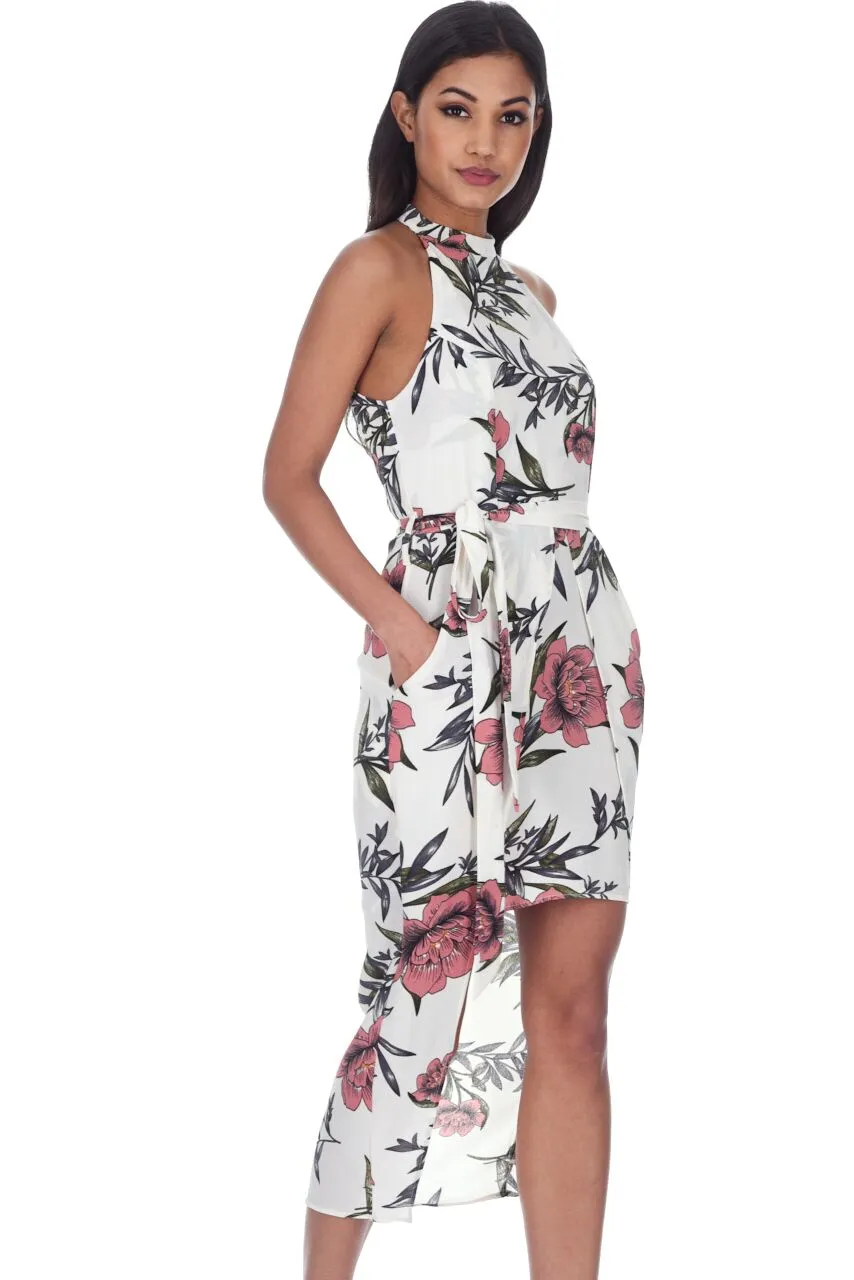Cream Floral Wrap Over Skirt Dress sold by AX Paris product image thumbnail 5