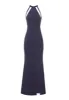 Navy Mesh Detailing Maxi Dress sold by AX Paris