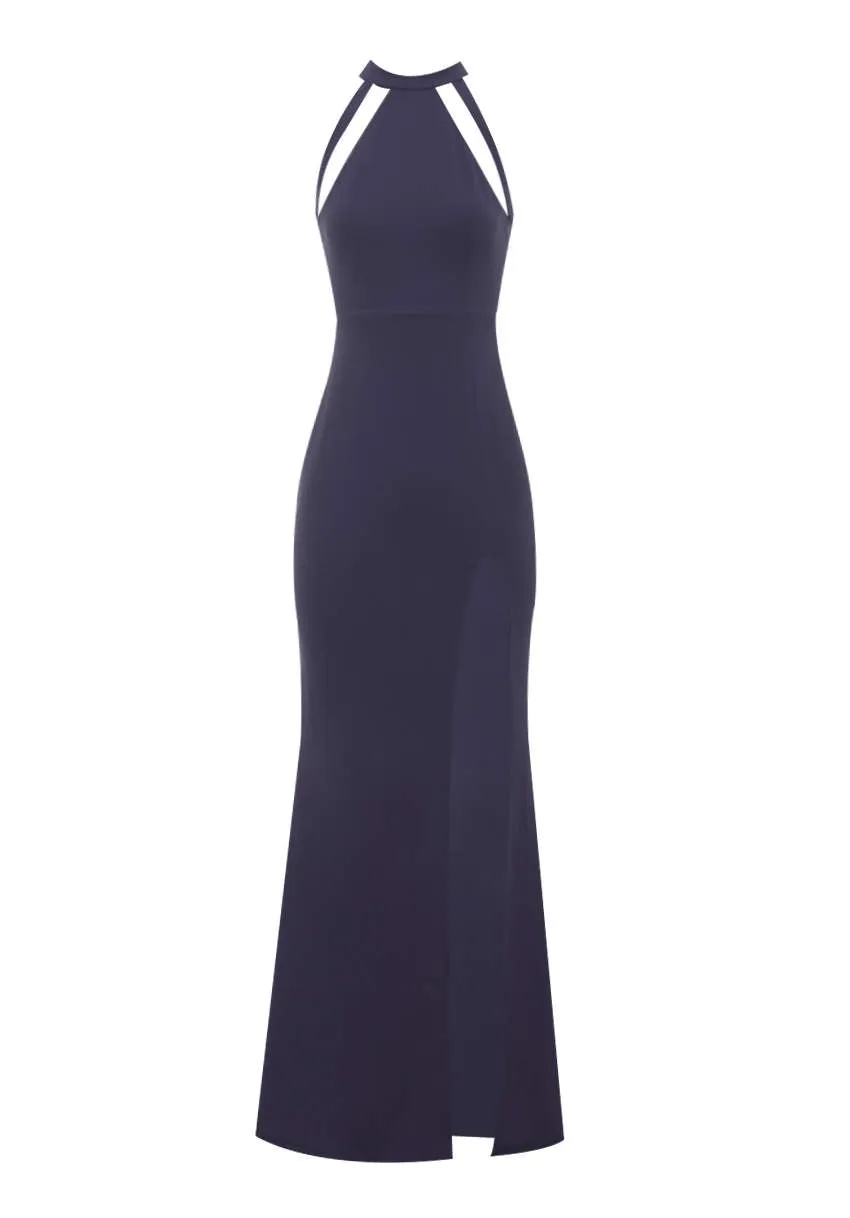 Navy Mesh Detailing Maxi Dress sold by AX Paris product image thumbnail 4