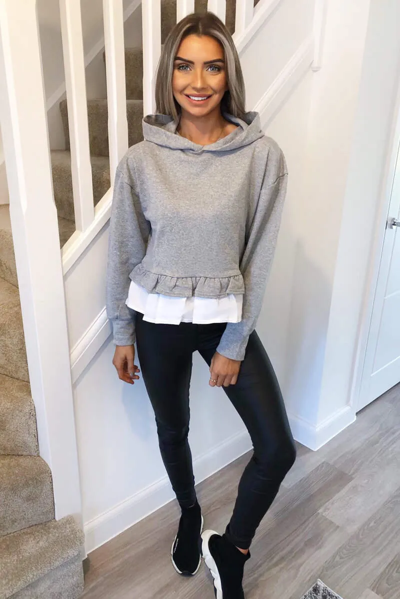 Grey Peplum Hoodie sold by AX Paris product image thumbnail 2
