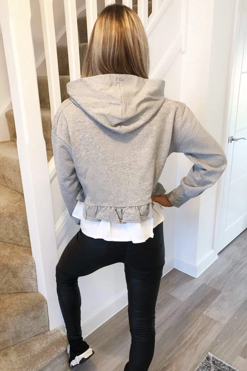 Grey Peplum Hoodie sold by AX Paris product image thumbnail 4