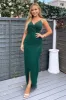 Teal Wrap Over Midi Dress With Chain Straps sold by AX Paris