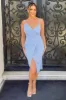 Ice Blue Gold Buckle Strap Wrap Dress sold by AX Paris
