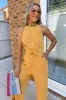 Yellow Tie Front Detail Jumpsuit sold by AX Paris
