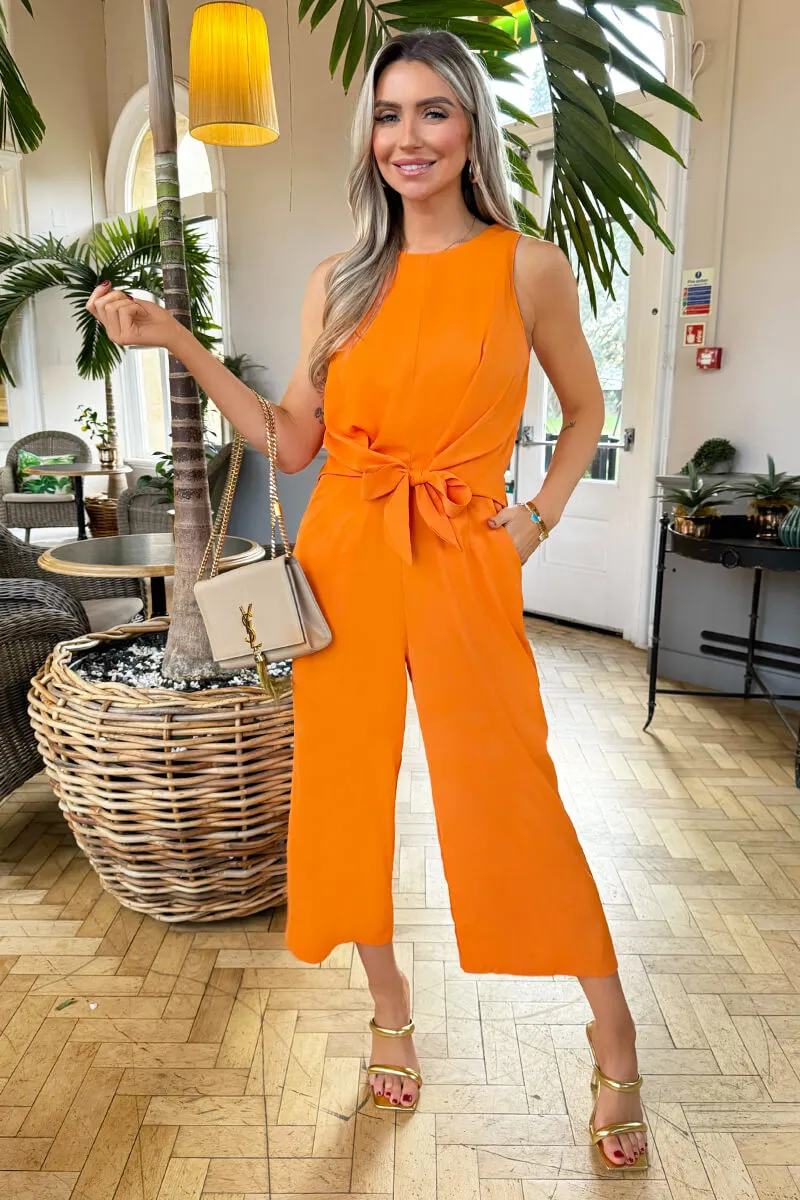 Blood Orange Sleeveless Knot Front Jumpsuit sold by AX Paris product image thumbnail 2