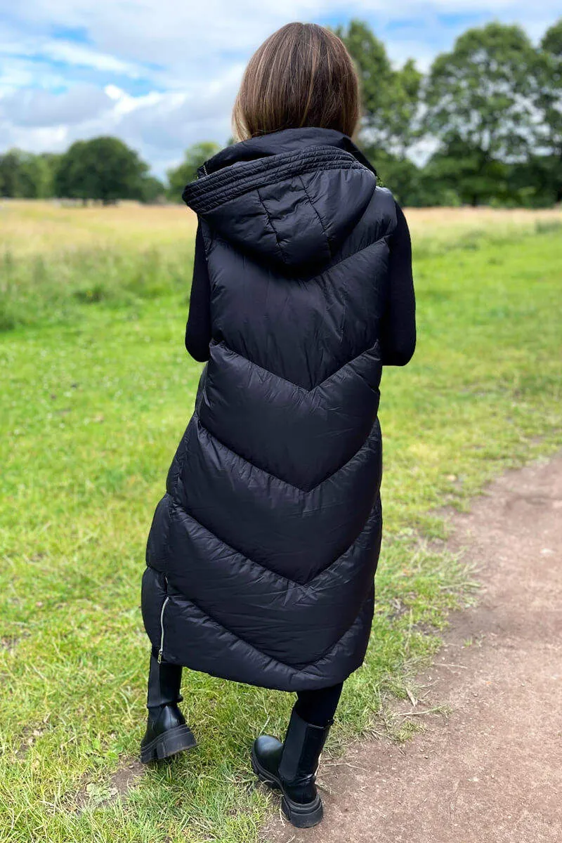 Black Hooded Puffer Gilet sold by AX Paris product image thumbnail 5