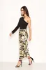 Black Floral Satin Midi Skirt sold by AX Paris