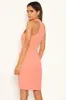 Peach Bodycon High Neck Ruched Dress sold by AX Paris