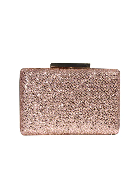 Mini Champagne Clutch With Gold Fastening sold by AX Paris