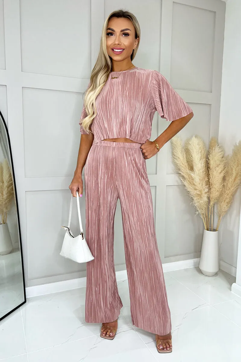 Champagne Plisse Crop Top sold by AX Paris product image thumbnail 3