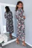 Navy Floral Wrap Tie Front Midi Dress sold by AX Paris
