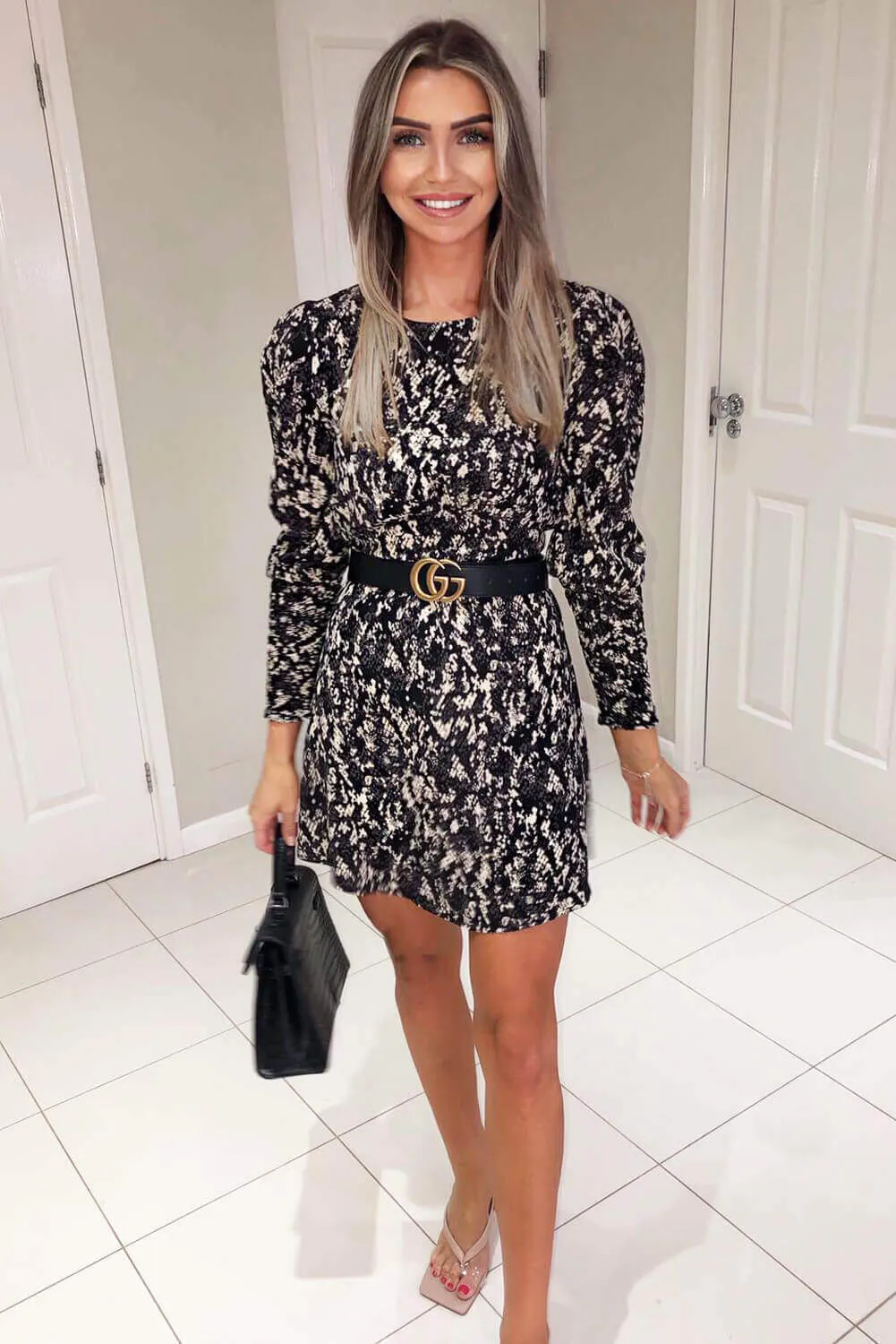 Black Printed Elasticated Cuff Dress sold by AX Paris product image thumbnail 3