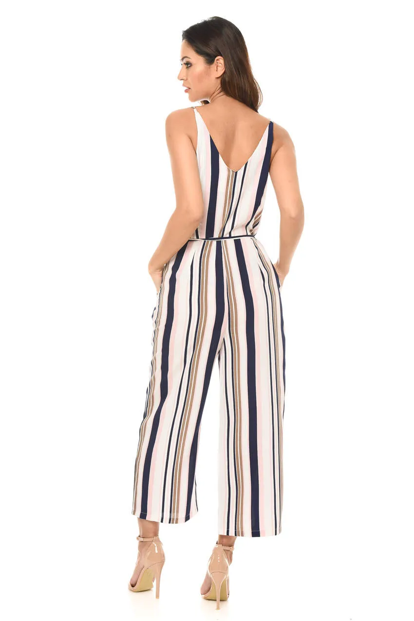 Pinstripe Spaghetti Strap Jumpsuit sold by AX Paris product image thumbnail 3
