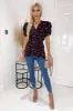 Black And Pink Floral Wrap Top sold by AX Paris