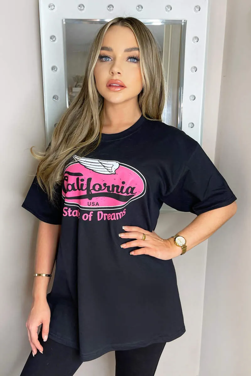 Black California Printed T-Shirt sold by AX Paris product image thumbnail 2