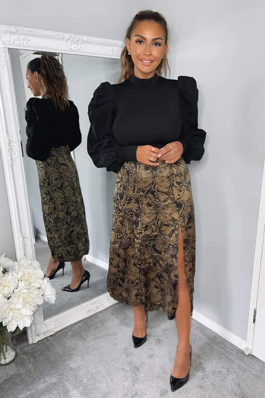 Black Butterfly Printed Skirt 2 in 1 Midi Dress sold by AX Paris