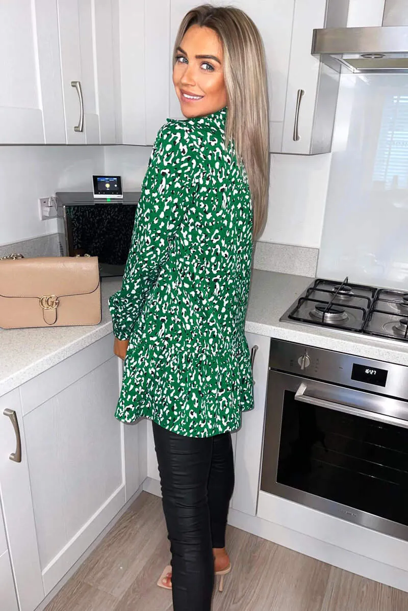 Green Printed Button Up Shirt Dress sold by AX Paris product image thumbnail 4