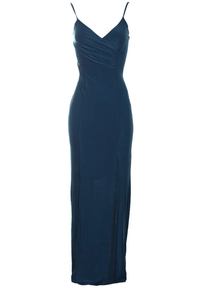 Teal Slinky Maxi Dress sold by AX Paris product image thumbnail 4