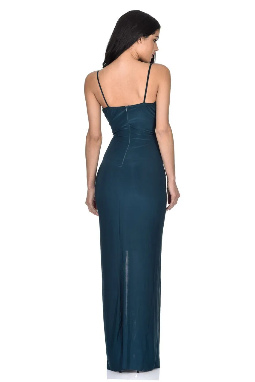 Teal Slinky Maxi Dress sold by AX Paris product image thumbnail 3