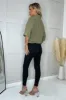 Khaki V-Neck Collar Tie Front Shirt sold by AX Paris