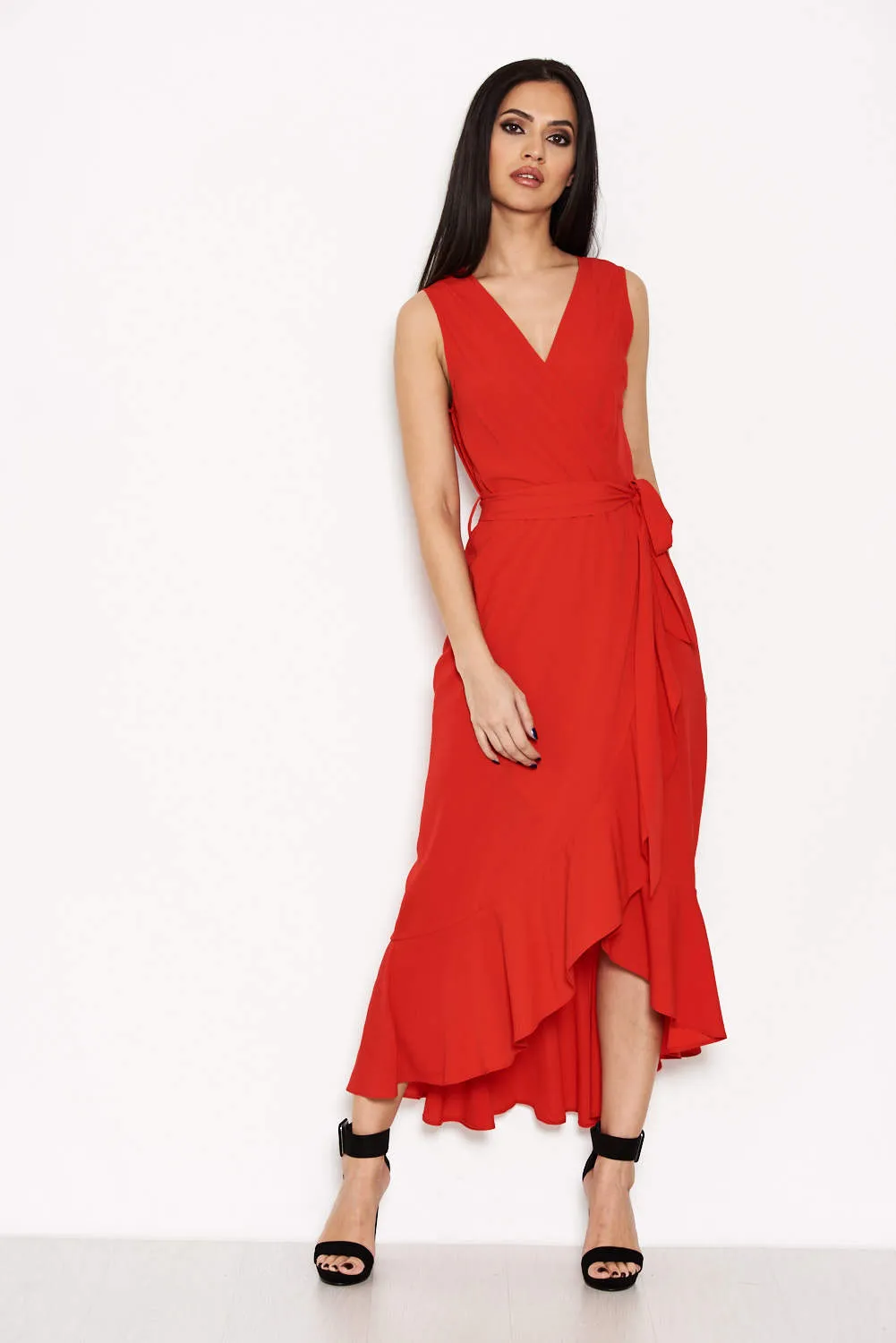Red Frill Wrap Dress sold by AX Paris product image thumbnail 2