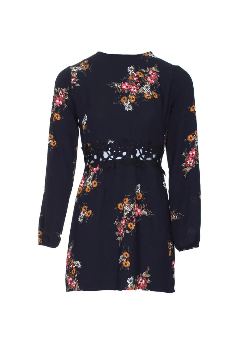 Black Floral Skater Dress sold by AX Paris product image thumbnail 4