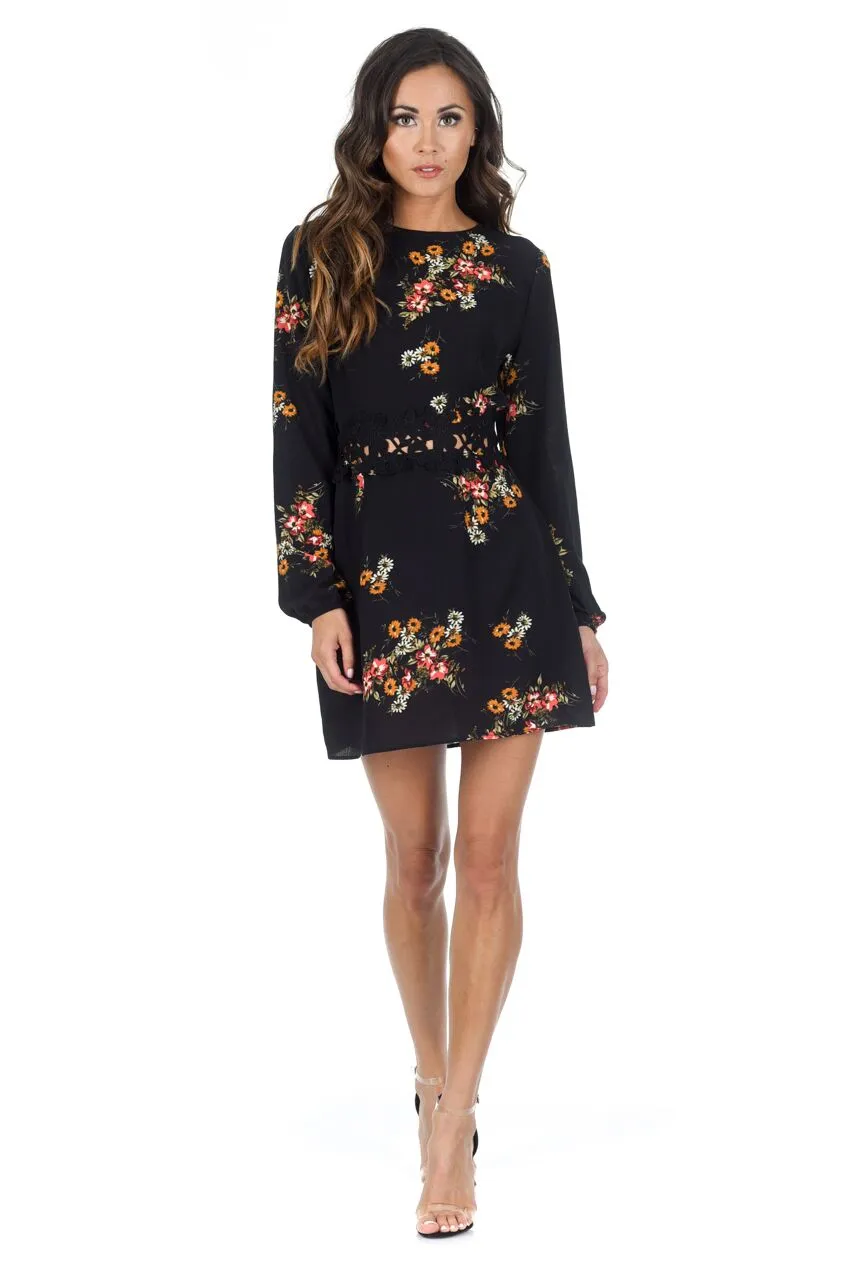 Black Floral Skater Dress sold by AX Paris product image thumbnail 2