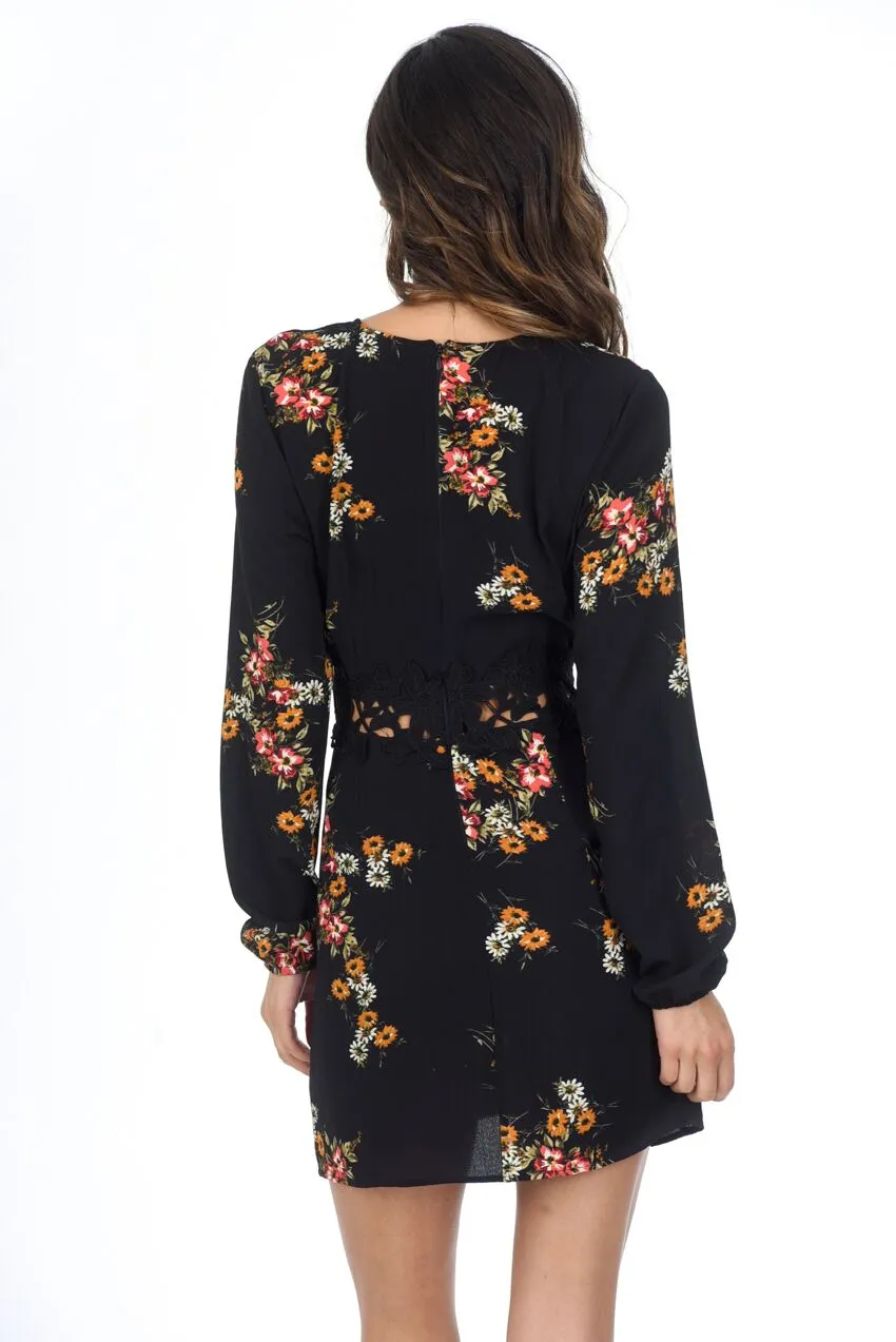 Black Floral Skater Dress sold by AX Paris product image thumbnail 3