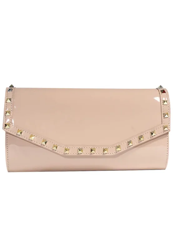 Nude Studded Clutch Bag sold by AX Paris
