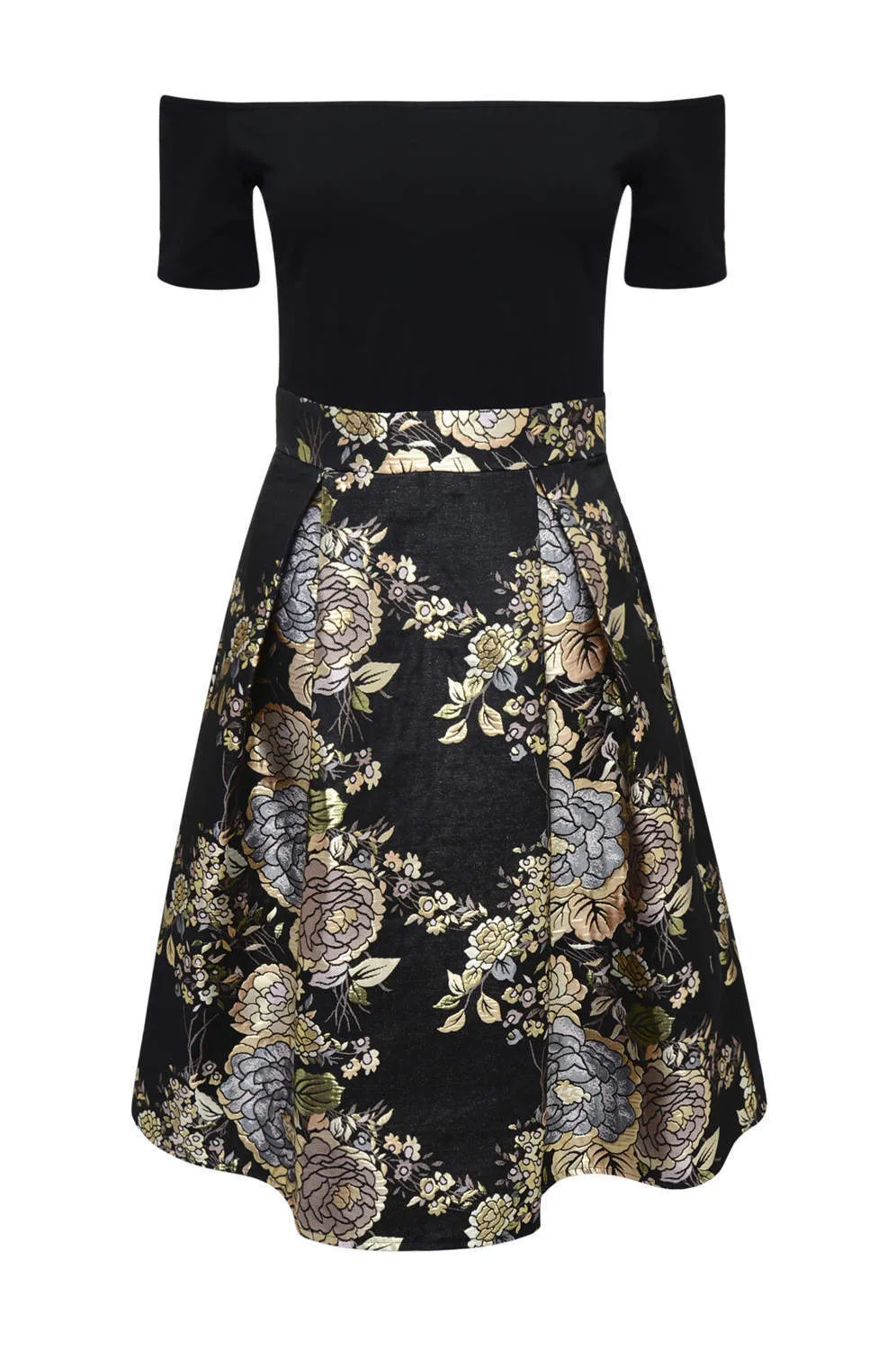 Black Bardot Midi Skater Dress sold by AX Paris product image thumbnail 4