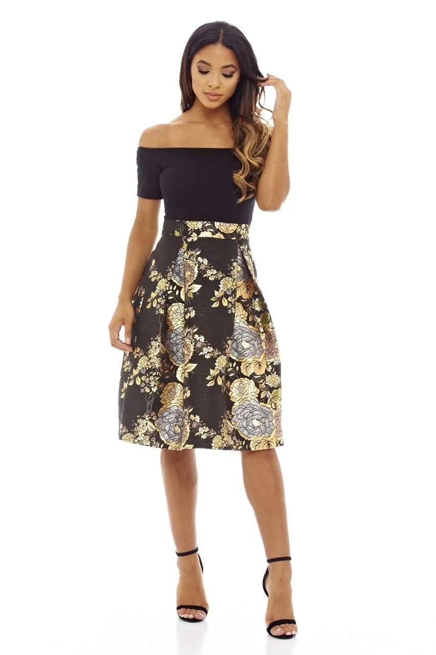 Black Bardot Midi Skater Dress sold by AX Paris product image thumbnail 5