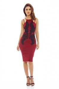 Black Dress with Contrast Crochet Detail sold by AX Paris