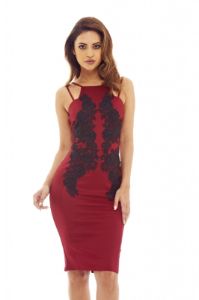 Black Dress with Contrast Crochet Detail sold by AX Paris