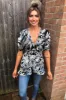 Black Tropical Wrap Top sold by AX Paris
