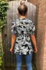 Black Tropical Wrap Top sold by AX Paris