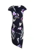 Navy Floral Side Split Midi Dress sold by AX Paris