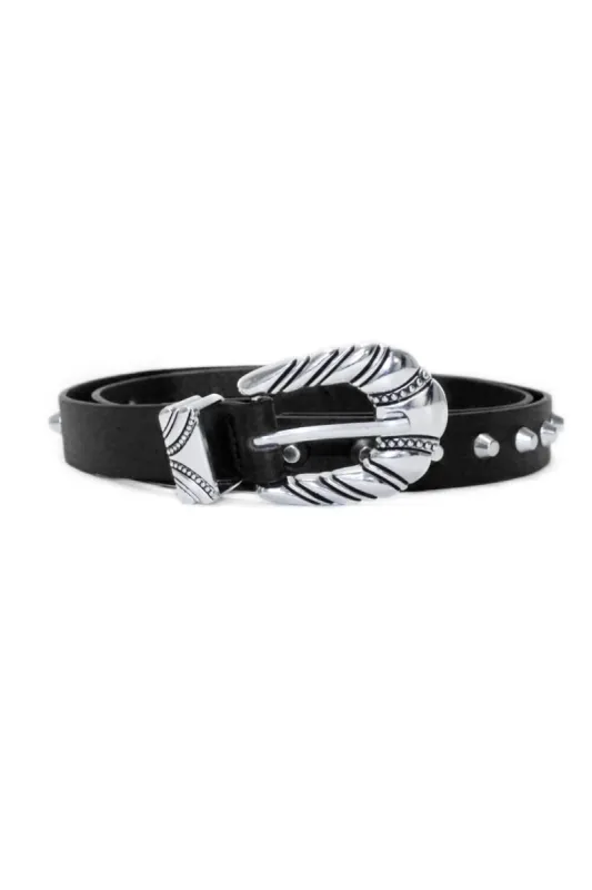 Black Western Style Studded Belt sold by AX Paris